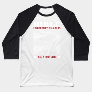 Bible Emergency Numbers Baseball T-Shirt